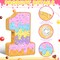 Summer Birthday Piñata Ice Cream Game Set Summer Number Piñata with Bat Stick Blindfold Mask Confetti for Sundae Theme Birthday